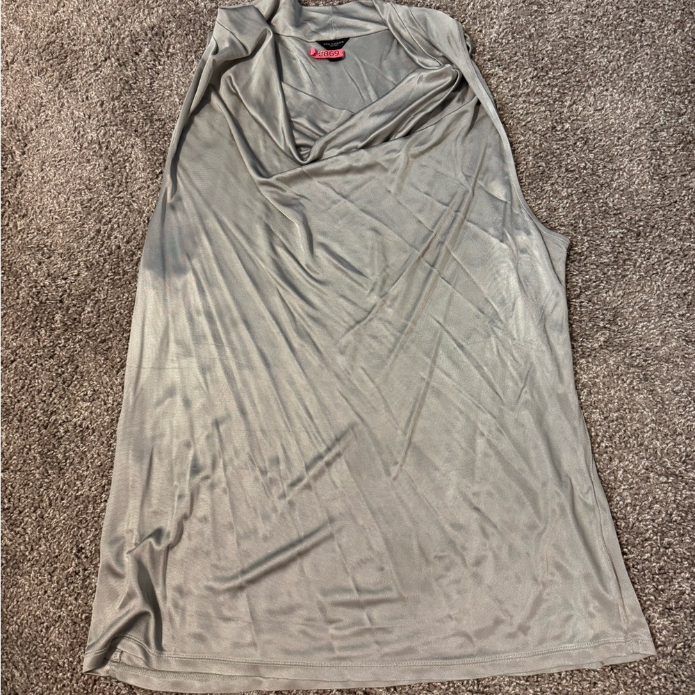 Ann Taylor silver Draped Tank Top